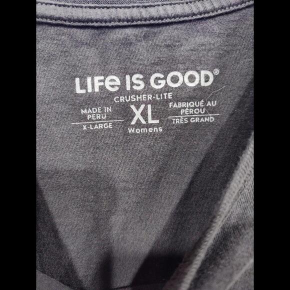 Life is Good Womens XL Crusher Lite Tee The Club Scene Golf Black Short Sleeve - Picture 5 of 7
